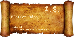 Pfeffer Róza névjegykártya